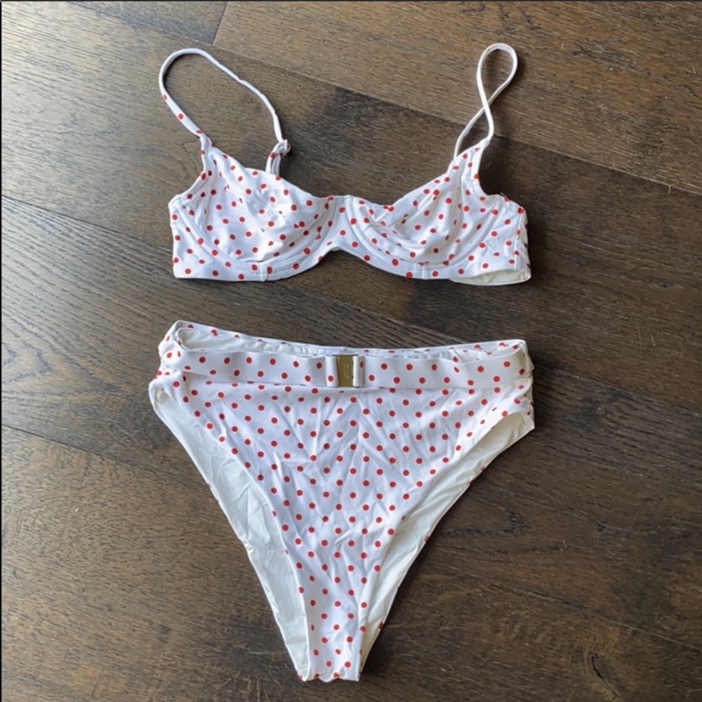 onia x weworewhat polka dot bikini set